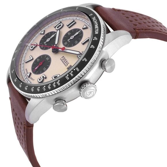 NWT Authentic Fossil Sport Tourer Chronograph Quartz White Dial Men's Watch - Picture 2 of 3